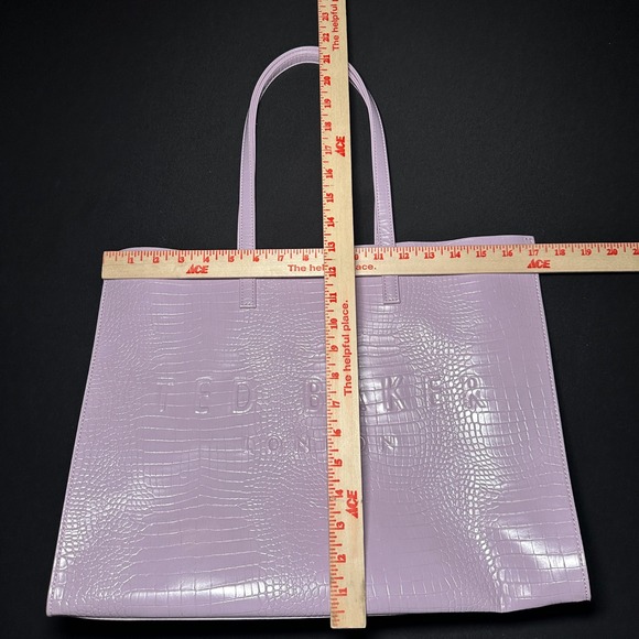 Ted Baker Tote Bag Large Croc Embossed Lilac Pink The Icon Tote London Barbiecor - Picture 13 of 14
